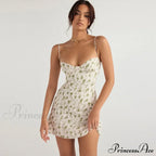 Women's Short Breasted SlimLarge Backless Sleeveless Sun Vacation Floral Dress image 7