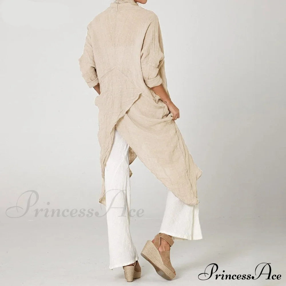 Solid Asymmetrical Cowl Neck Blouse image 2