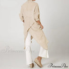 Solid Asymmetrical Cowl Neck Blouse image 2