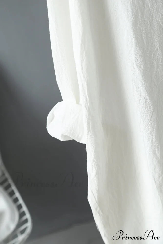 Women's Spring/Autumn Arm - Fit Blouse Loose Casual Gown with Long Buttons image 8