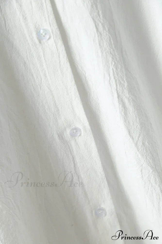 Women's Spring/Autumn Arm - Fit Blouse Loose Casual Gown with Long Buttons image 9