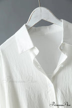 Women's Spring/Autumn Arm - Fit Blouse Loose Casual Gown with Long Buttons image 7