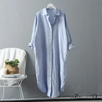 Women's Spring/Autumn Arm - Fit Blouse Loose Casual Gown with Long Buttons image 6
