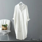 Women's Spring/Autumn Arm - Fit Blouse Loose Casual Gown with Long Buttons image 4