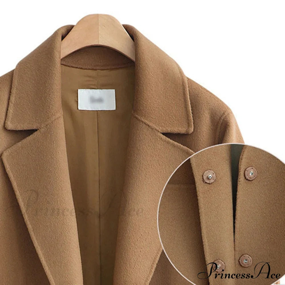 Wool Baggy Long Solid Simple All-match Overcoat image 5