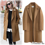Wool Baggy Long Solid Simple All-match Overcoat image 2