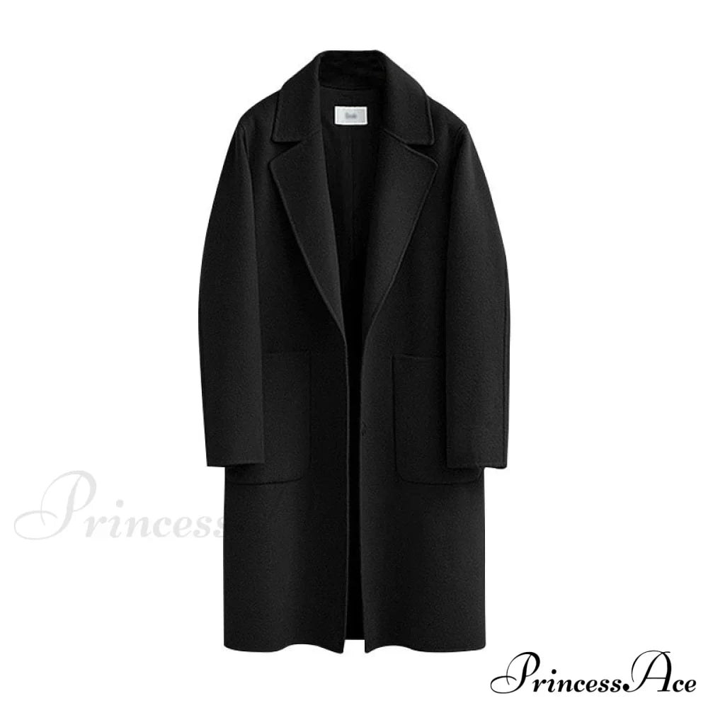 Wool Baggy Long Solid Simple All-match Overcoat image 3