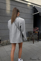Wool Blazer Loose Elegant Commute Coat image 3