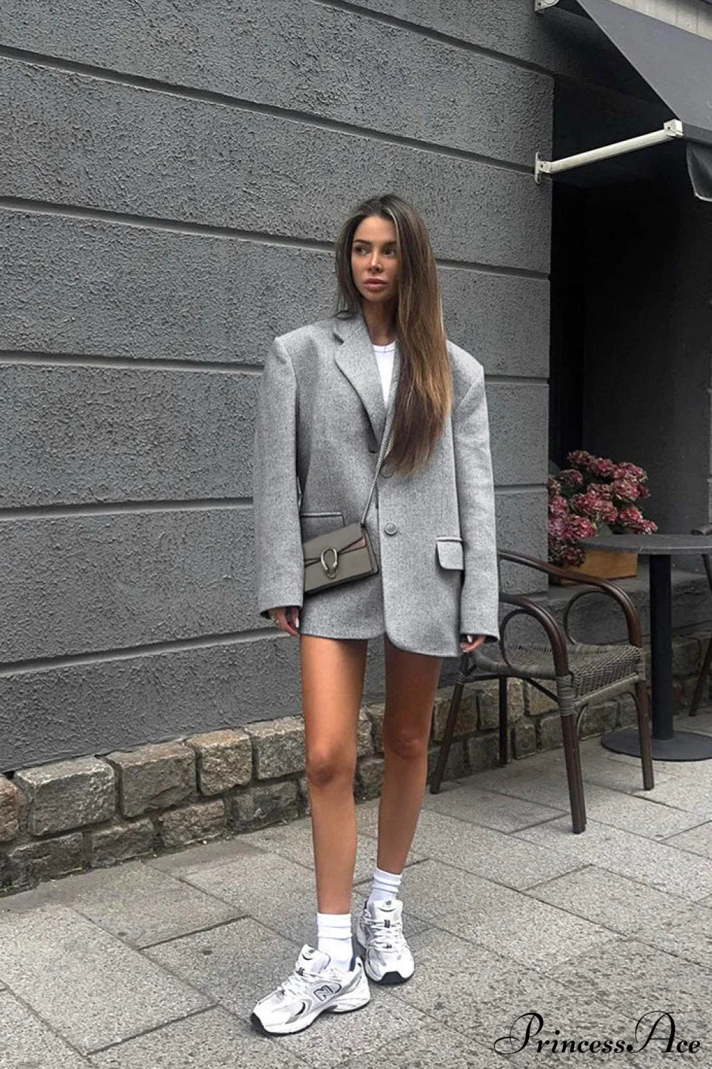Wool Blazer Loose Elegant Commute Coat image 4