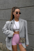 Wool Blazer Loose Elegant Commute Coat image 1