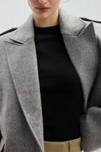 Wool Blend Notched Lapel Epaulette Coat image 4