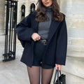 Wool Blends Khaki Green Long Sleeve Overcoat image 2