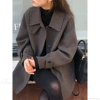Wool Blends Vintage Korean Streetwear Overcoat image 5