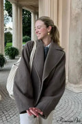 Wool Double Breasted Collared Short Sleeve Coat image 1