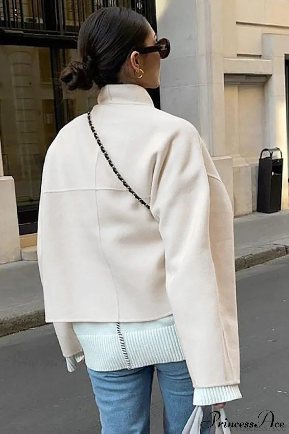 Woolen V-Neck Short Loose Chillax Coat image 2