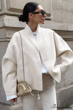 Woolen V-Neck Short Loose Chillax Coat image 1