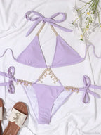 Wrinkled Diamond Metal Chain Bikini Set image 9