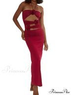 Y2K 3D Flowers Fairy Sexy Hollow Out Slim Summer Back Split Beach Party Club Outfits Vestidos image 5