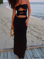 Y2K 3D Flowers Fairy Sexy Hollow Out Slim Summer Back Split Beach Party Club Outfits Vestidos image 7