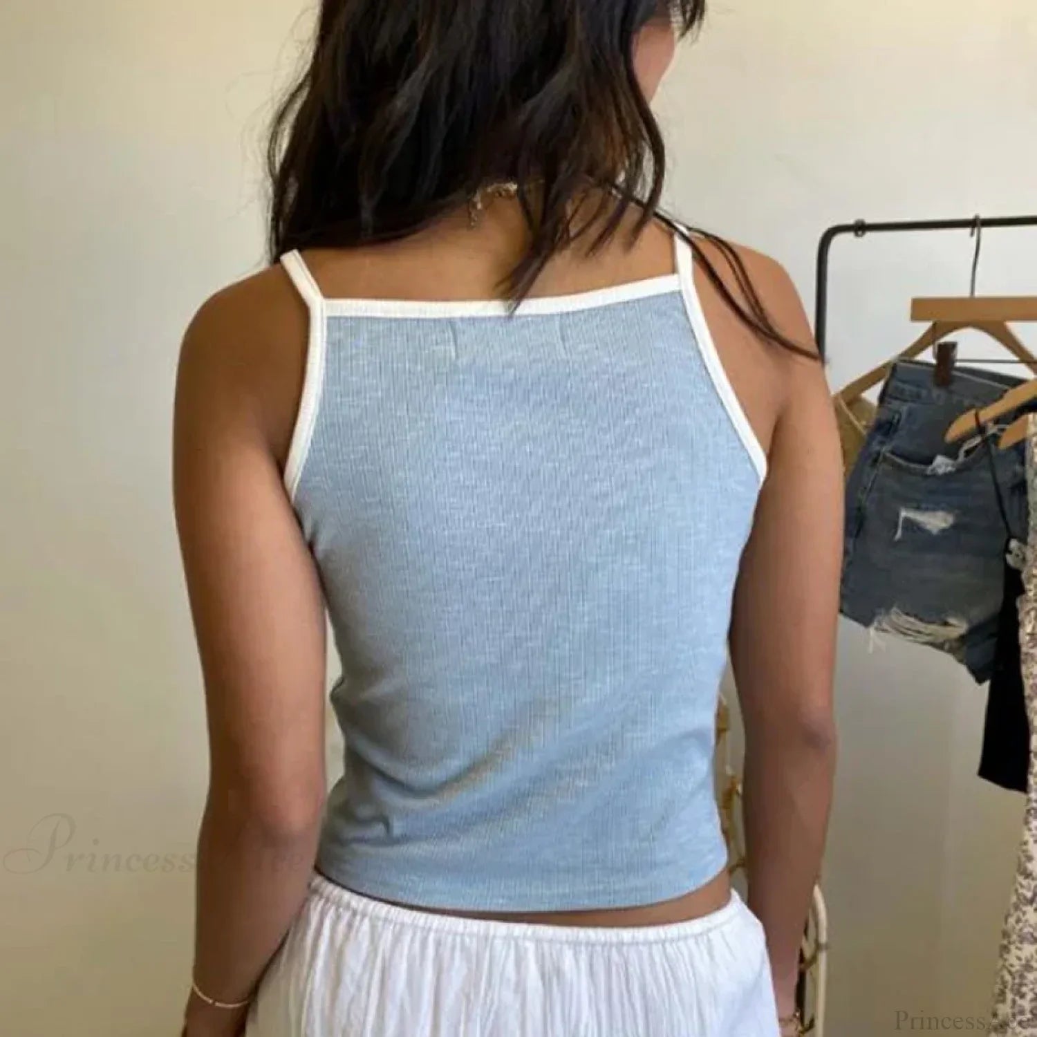Y2K Aesthetic Slim Fit Sweet Vest Fairy Bow Embroidery Sleeveless O Neck Crop Top image 2