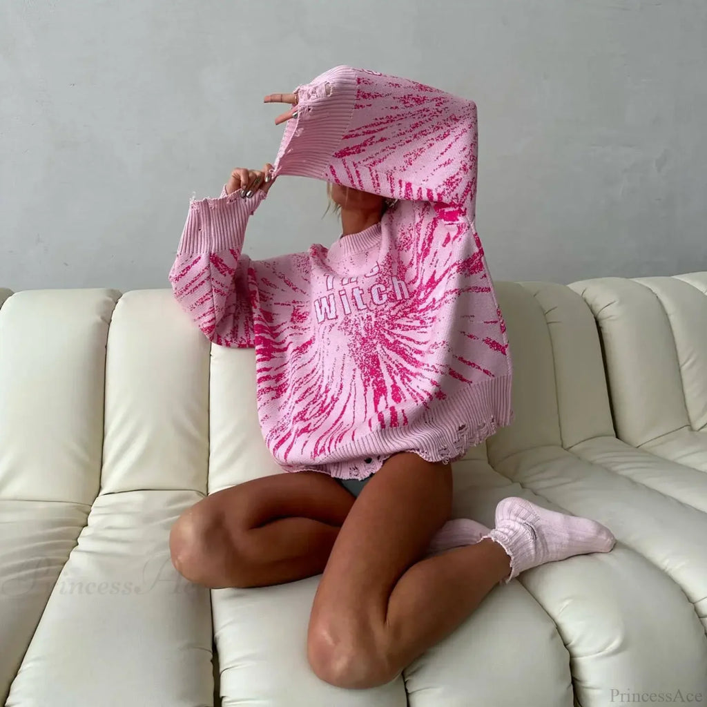Y2K Baggy Ripped Knit Sweater image 2
