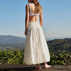 Y2K Bubble Maxi Color Ruffle Pleated Midi Skirt image 3