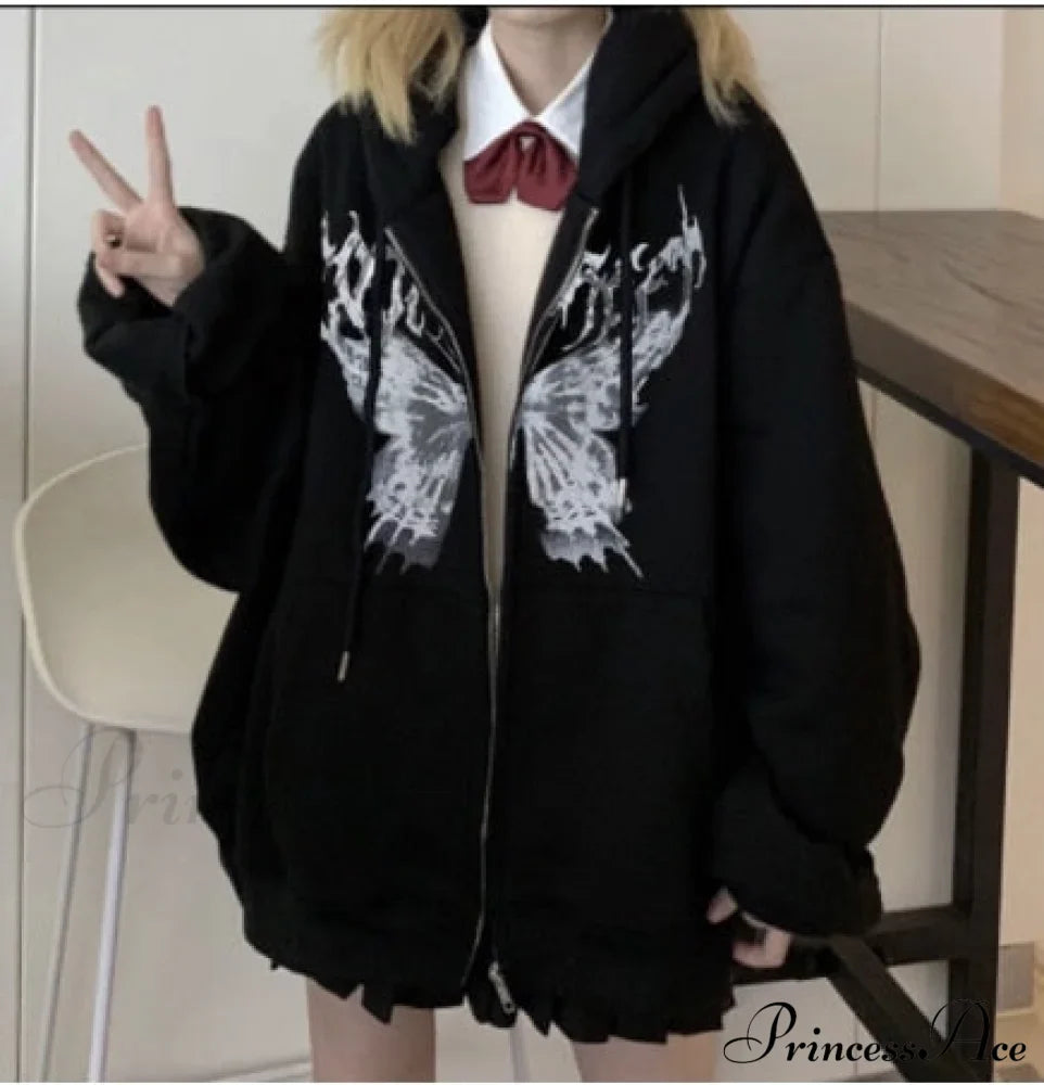 Y2K Butterfly Print Hoodies image 4