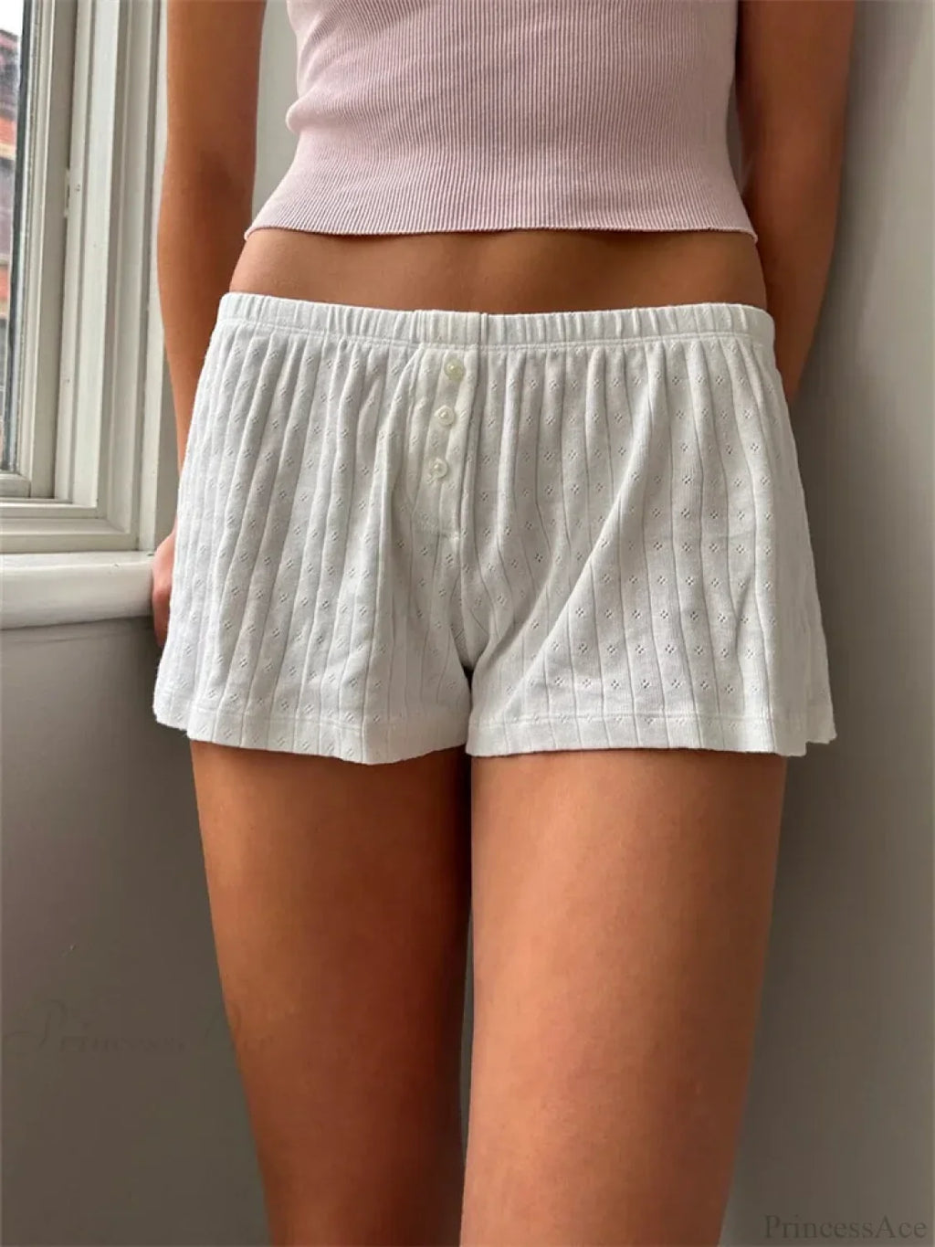 Y2K Button Lace Vintage Short image 3