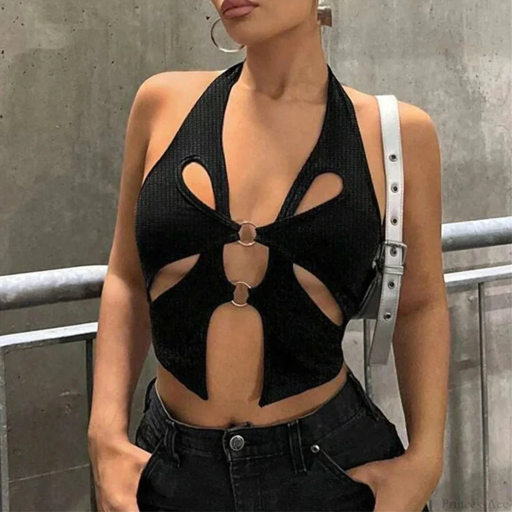 Y2K Circular Camisole Grunge Crop Top image 1