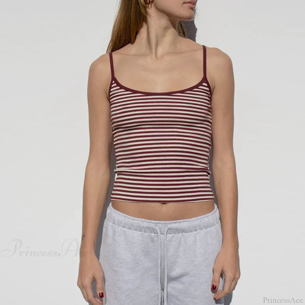 Y2K Cute Contrast Trim Spaghetti Strap Vintage Aesthetic Cottage Crop Top image 8