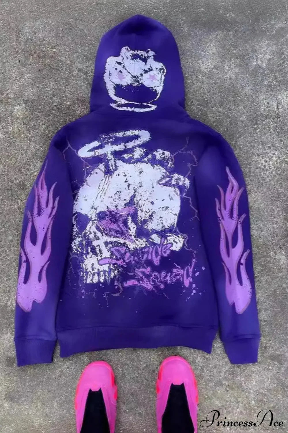 Y2K Dark Hip-Hop Cartoon Zip Hoodie image 4