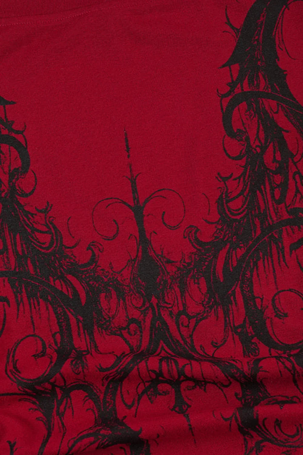 Y2K Dark Print Off Shoulder Long Sleeve Tee image 5