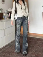 Y2K Embroidery Denim Wide Pants image 7