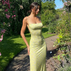 Y2K Floral Print Spaghetti Strap Backless Summer Floral Dress image 12