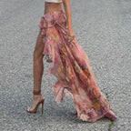 Y2K Floral Printed Low Waist Lace Holiday Skirt image 2