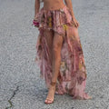 Y2K Floral Printed Low Waist Lace Holiday Skirt image 1