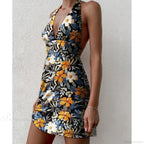 Y2K Floral Sleeveless Halter Neck Backless Floral Dress image 5
