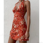Y2K Floral Sleeveless Halter Neck Backless Floral Dress image 3