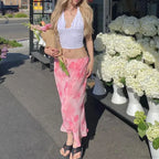 Y2K Floral Straight Leg Loose Slim Low Waist Summer Skirt image 1