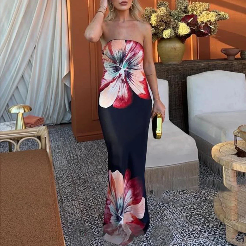 Y2K Floral Tube Strapless Backless Sundress image 4