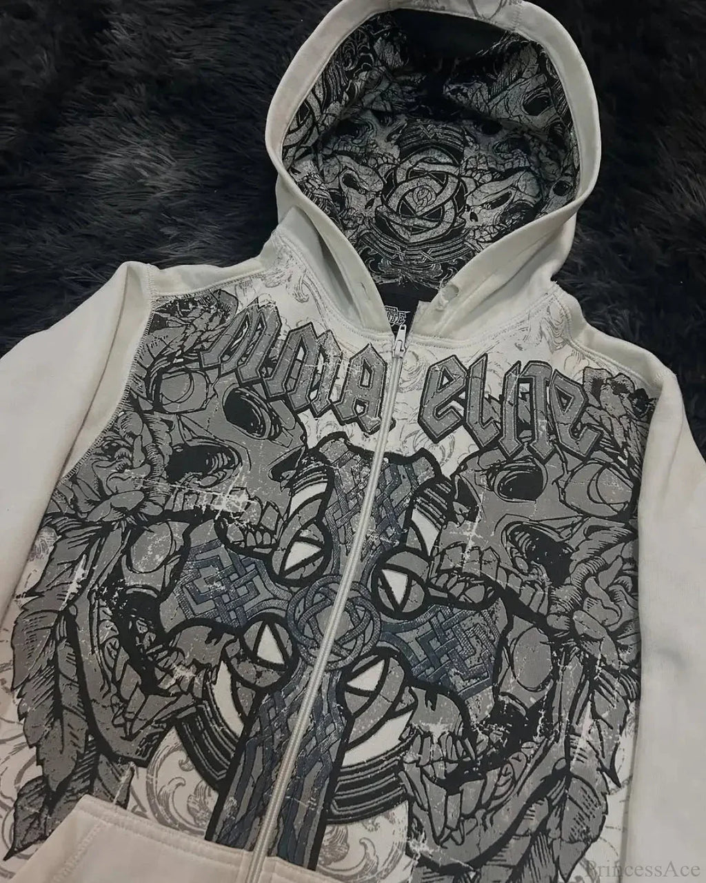 Y2K Gothic Skull Design Hoodie image 4