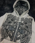Y2K Gothic Skull Design Hoodie image 4
