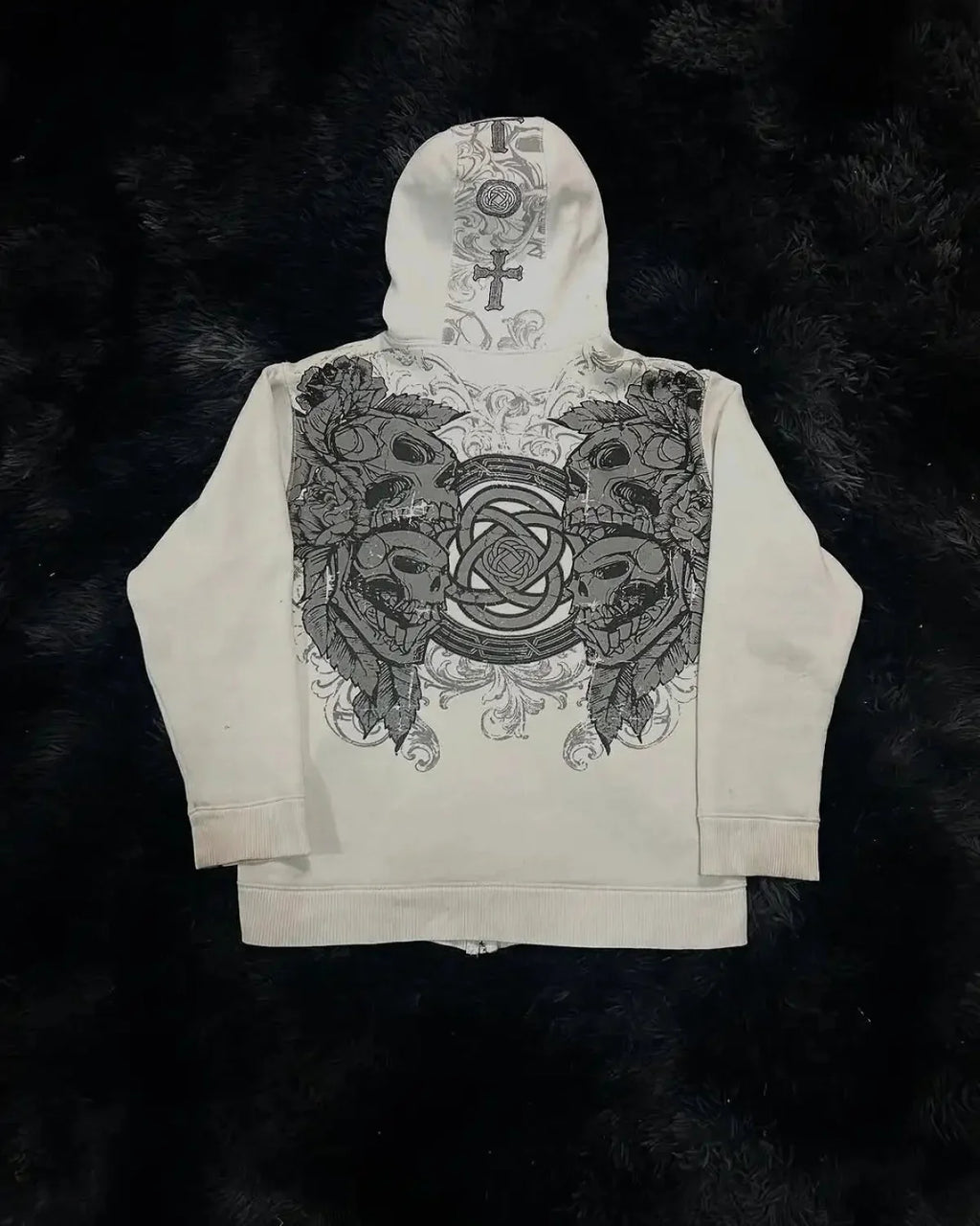 Y2K Gothic Skull Design Hoodie image 2