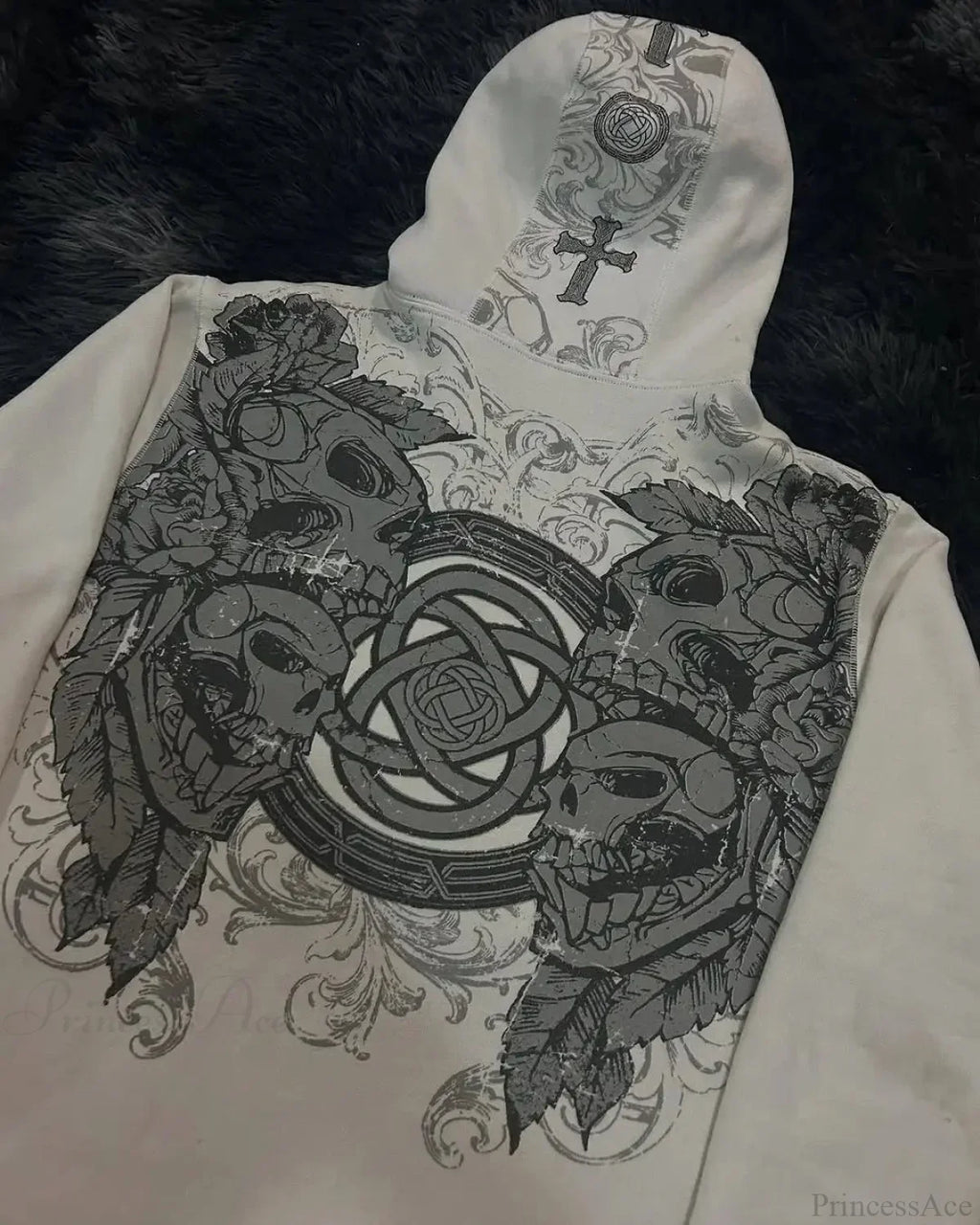 Y2K Gothic Skull Design Hoodie image 3