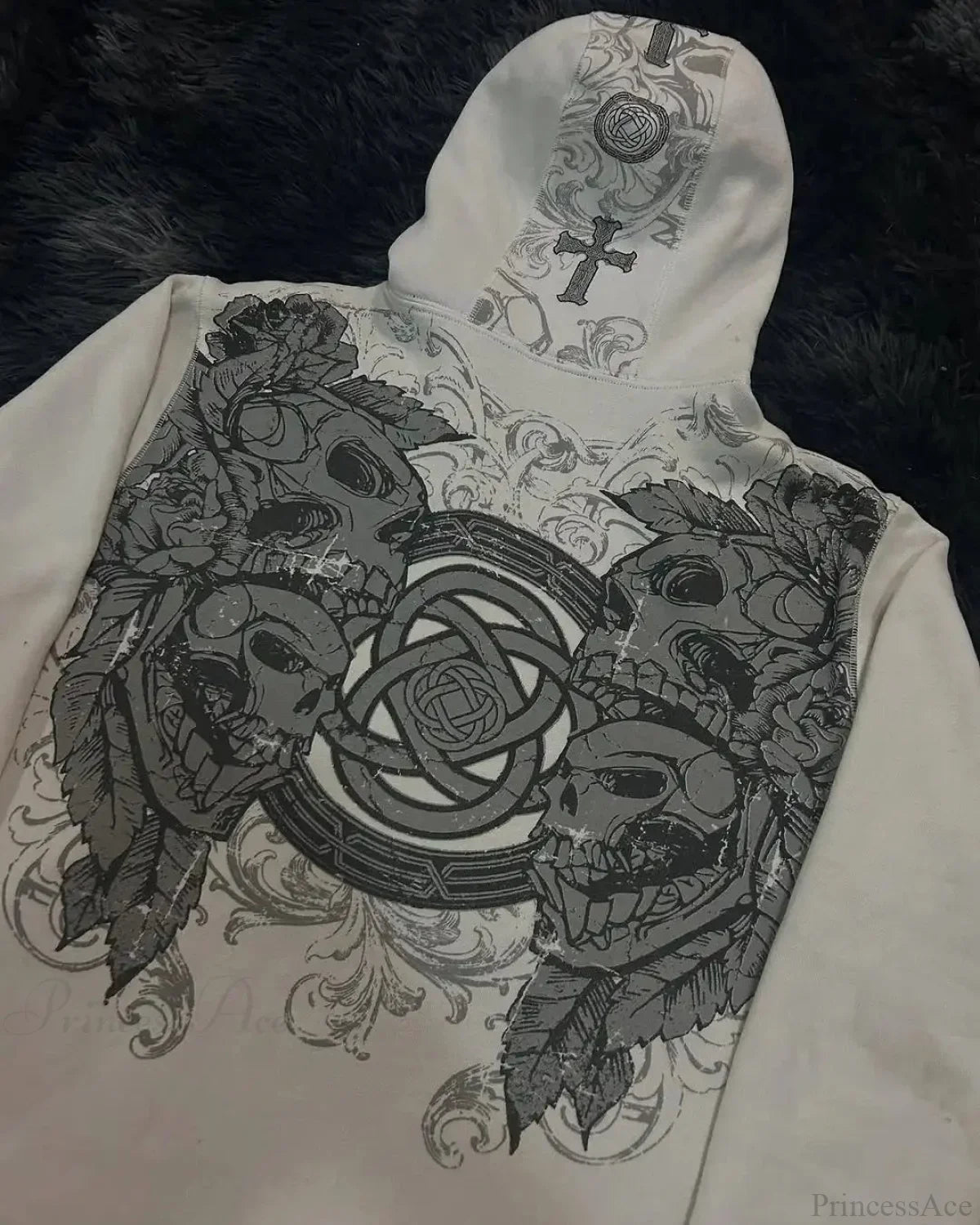 Y2K Gothic Skull Design Hoodie image 3