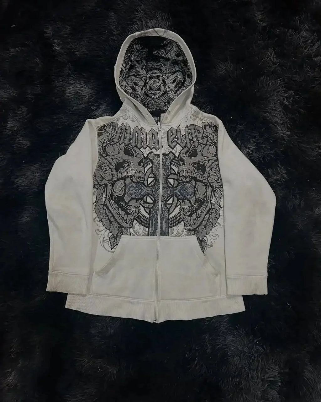 Y2K Gothic Skull Design Hoodie image 1