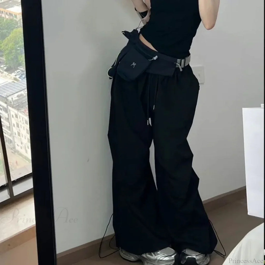 Y2K Grey Parachute Baggy Pants image 4