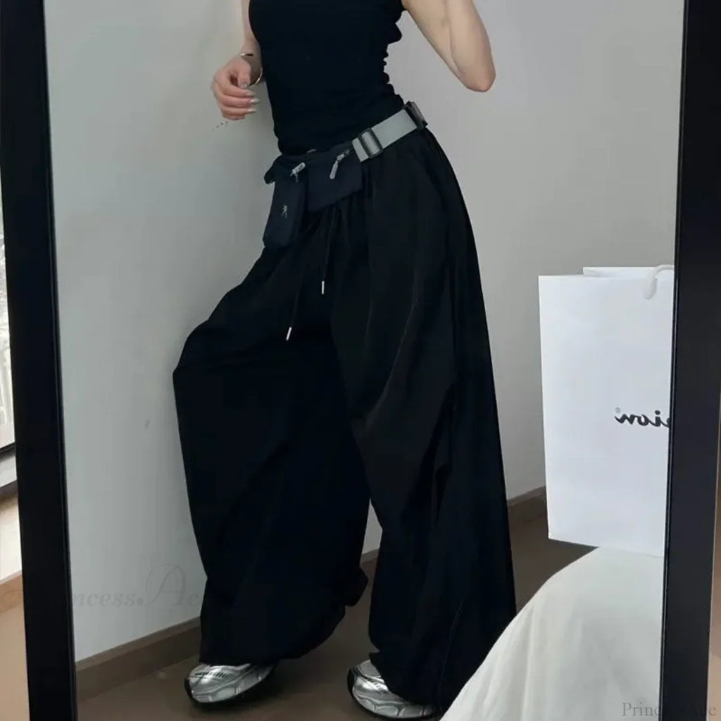 Y2K Grey Parachute Baggy Pants image 5