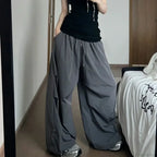 Y2K Grey Parachute Baggy Pants image 1