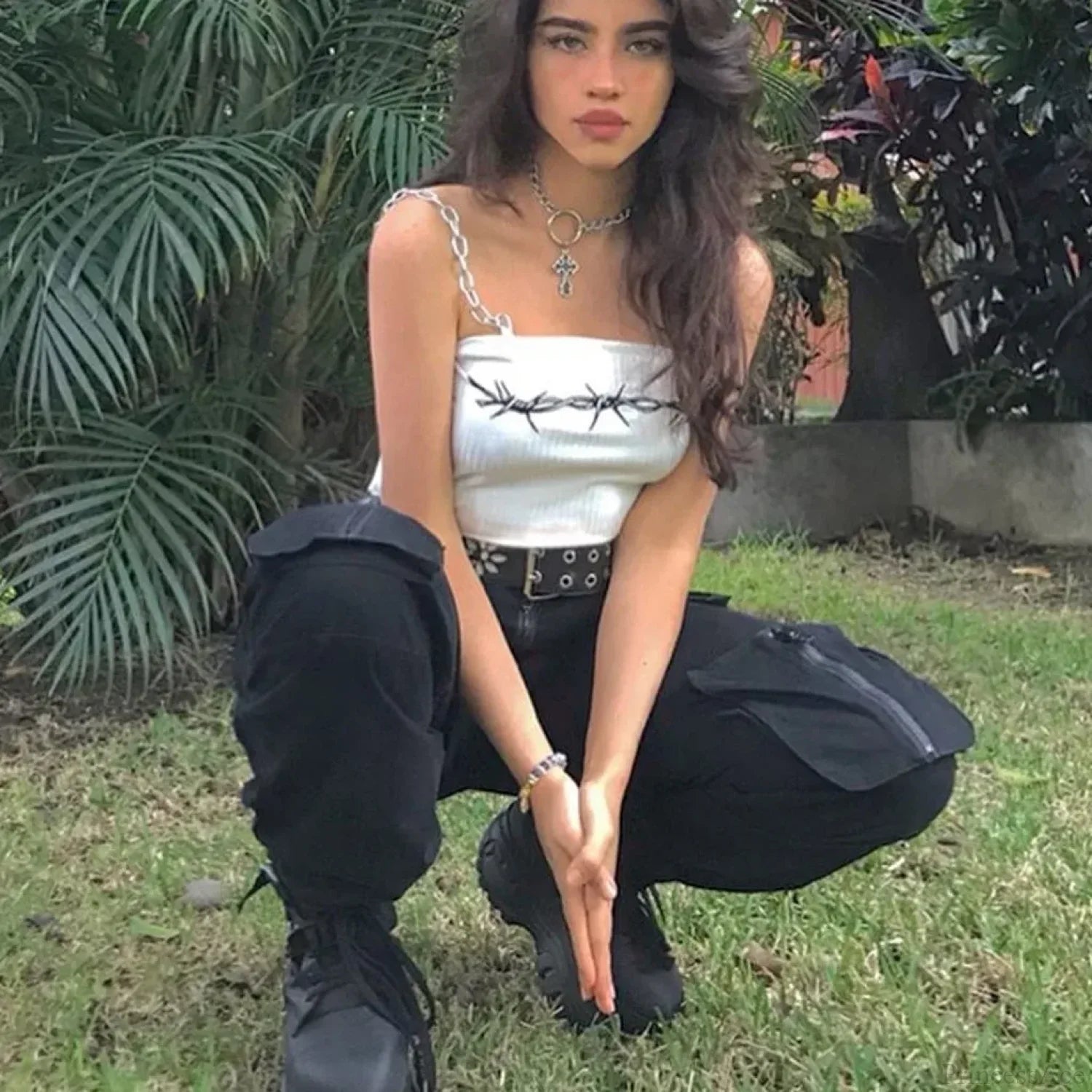 Y2K High Waist Cargo Pants image 1